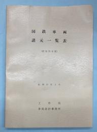 国鉄車両諸元一覧表　昭和56年版